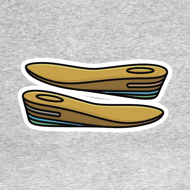 Comfortable shoes arch support insoles Sticker vector illustration. Fashion object icon concept. Two-layered shoe arch support insole sticker design icon with shadow. by AlviStudio